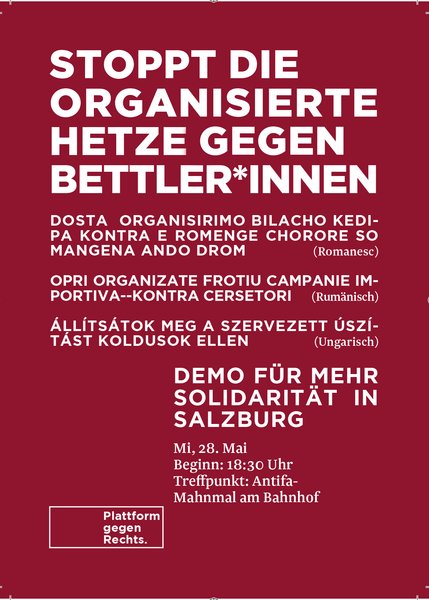 SOLIDARITÄTSDEMO FÜR BETTLERINNEN