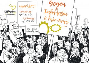 Der neue Programm-Infofolder 2019: "Gegen Infoblasen und Fake News..."