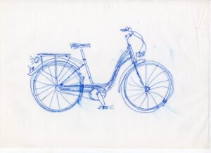 Skizze eines Fahrrades (© Renate Hausenblas)