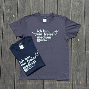 Radiofabrik Shirts "Ich bin ein Freies Medium" male sizing