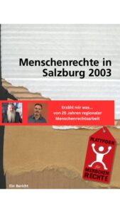 Plakat Menschenrechte in Salzburg 2003